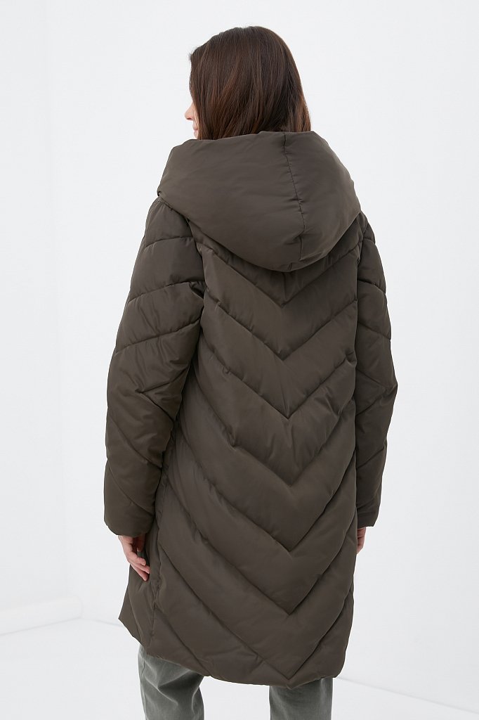 Утепленное пальто женское с капюшоном, Модель FWB110123, Фото №5