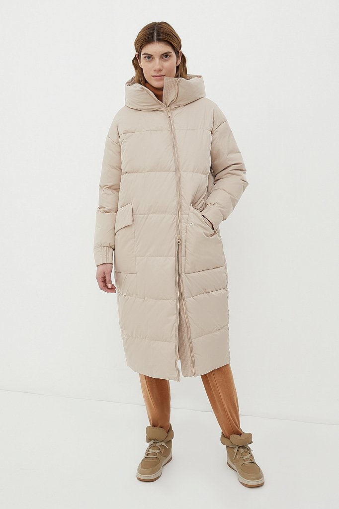 Пуховое пальто женское, Модель FWB110140, Фото №1