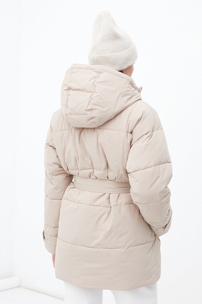 Утепленная куртка женская с поясом на талии, Модель FWB51048, Фото №5