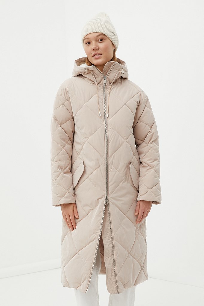 Стеганое утепленное пальто, Модель FWB51052, Фото №1