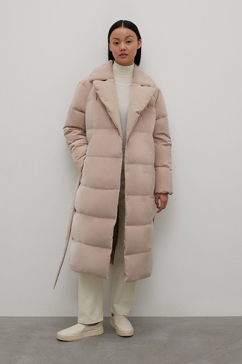 Пуховое пальто с поясом, Модель FWB51053, Фото №2