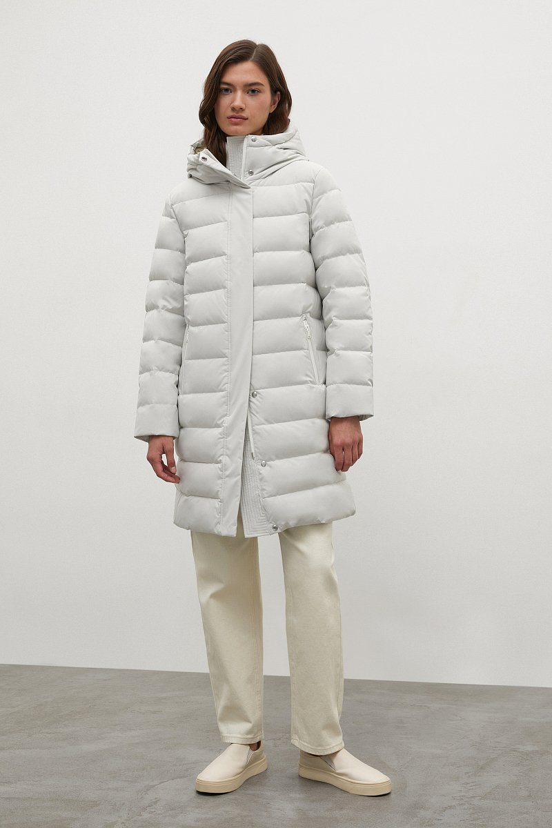 Пуховое пальто силуэта oversize, Модель FWB110122, Фото №2