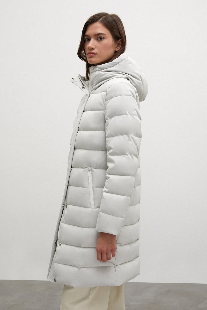 Пуховое пальто женское с капюшоном, Модель FWB110122, Фото №4