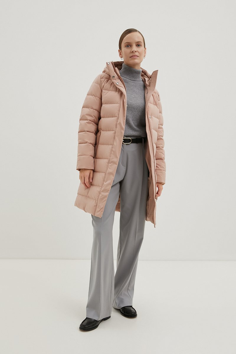 Пуховое пальто женское с капюшоном, Модель FWB110122, Фото №2