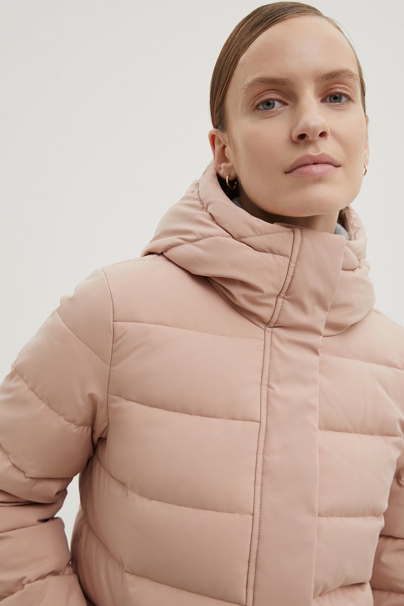 Пуховое пальто женское с капюшоном, Модель FWB110122, Фото №3