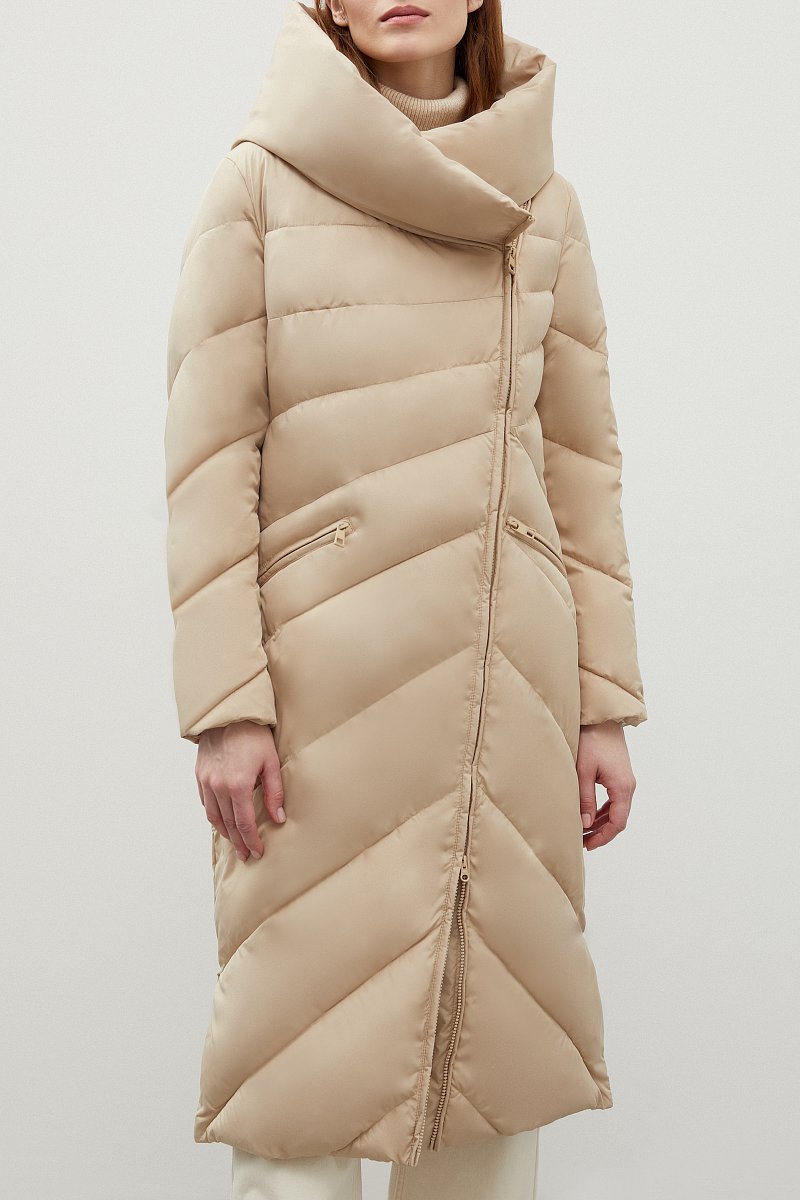 Утепленное пальто женское с капюшоном, Модель FWB11010, Фото №3