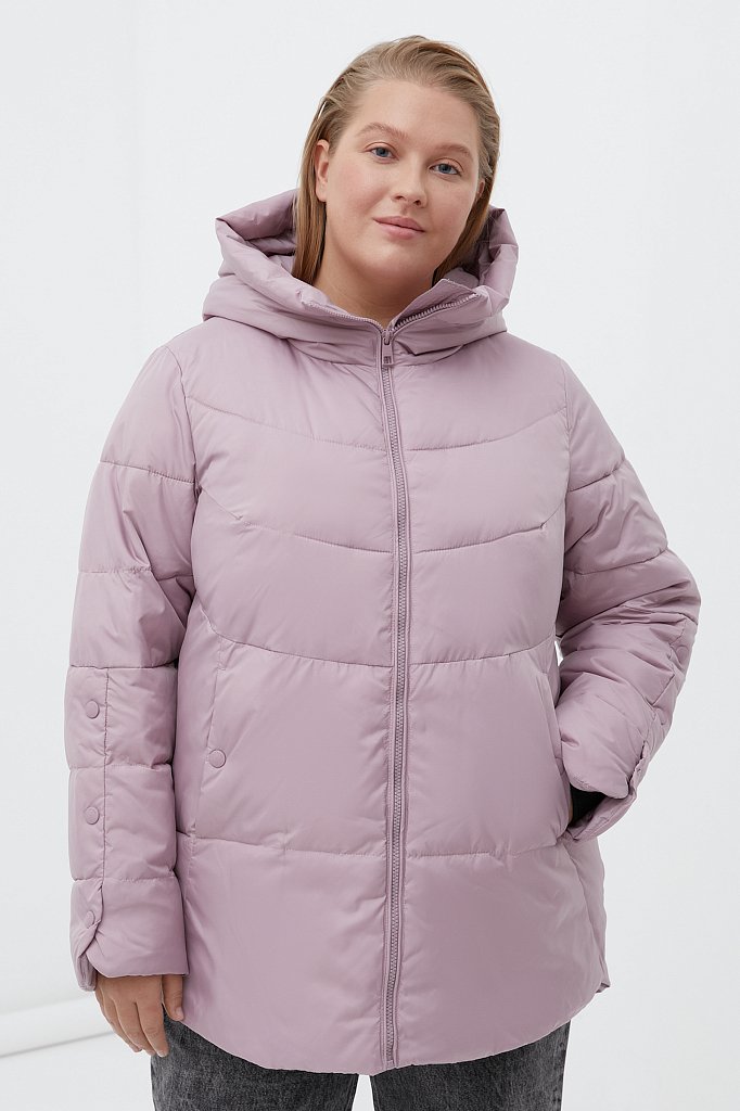 Утепленная стеганая куртка женская с капюшоном, Модель FWB160134, Фото №1