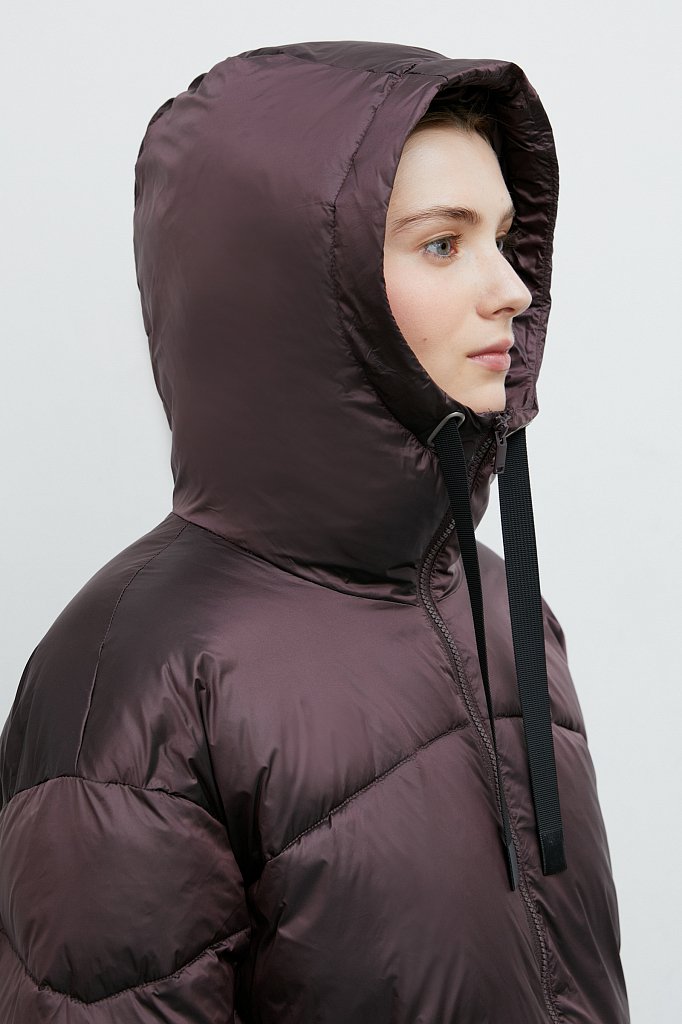 Утепленная стеганая куртка женская с капюшоном, Модель FWB11079, Фото №7