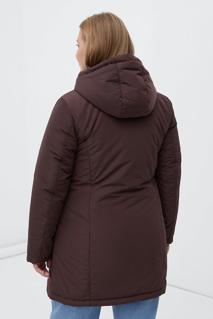 Утепленное пальто женское с капюшоном, Модель FWB160129, Фото №4