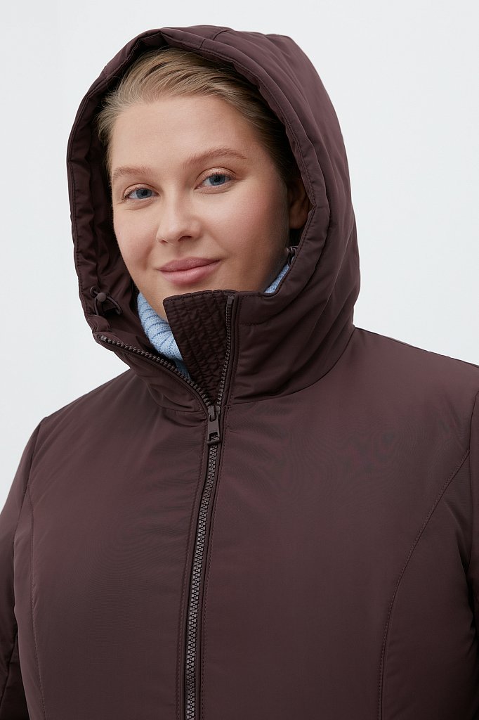 Утепленное пальто женское с капюшоном, Модель FWB160129, Фото №5