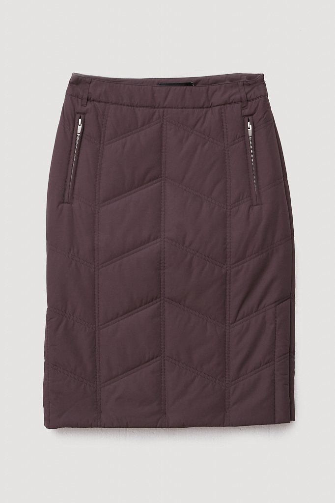 Утепленная стеганая юбка женская длины миди, Модель FWB51049, Фото №6