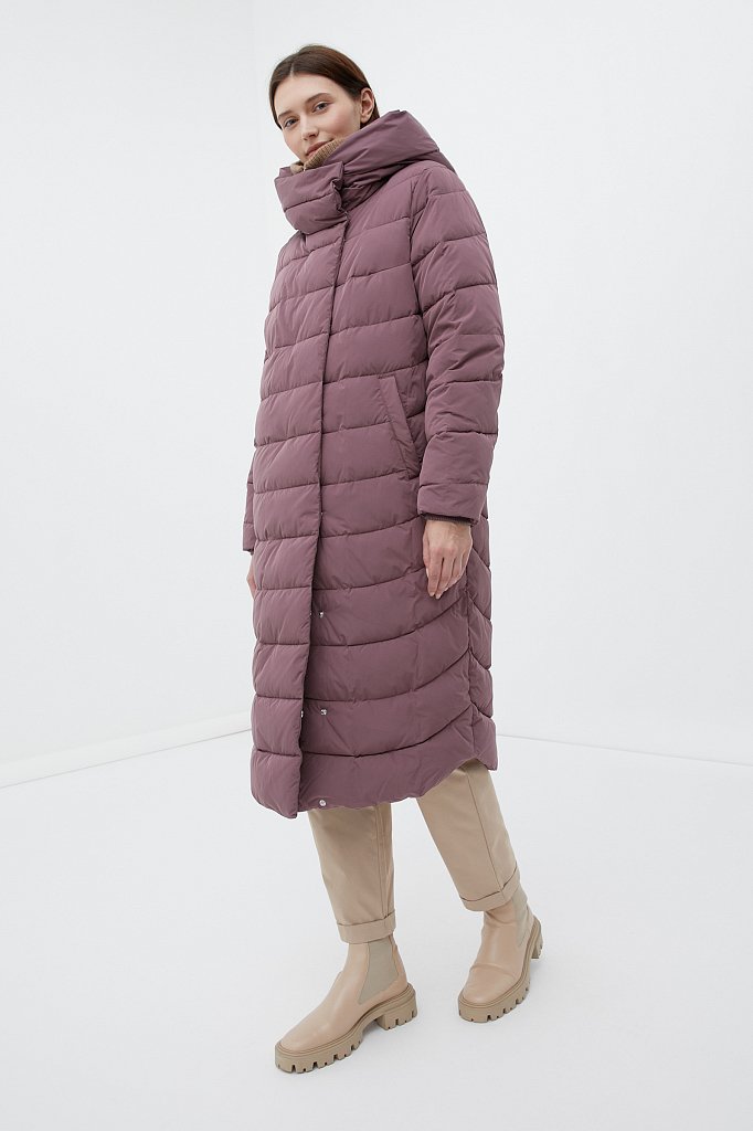 Утепленное пальто женское с капюшоном, Модель FWB110139, Фото №3