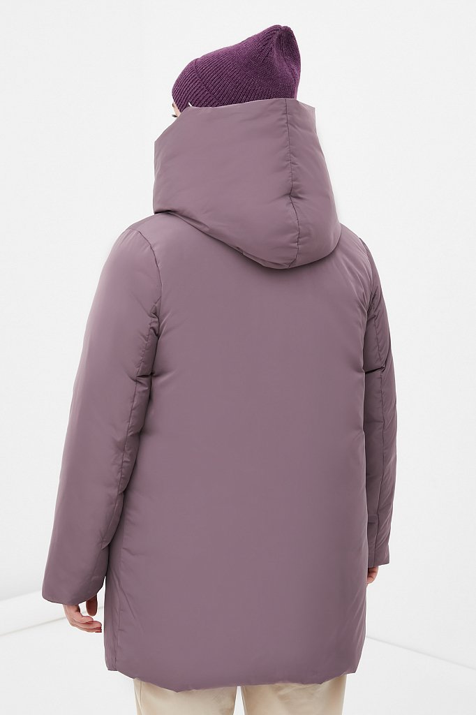 Пуховое пальто женское с капюшоном, Модель FWB160135, Фото №5
