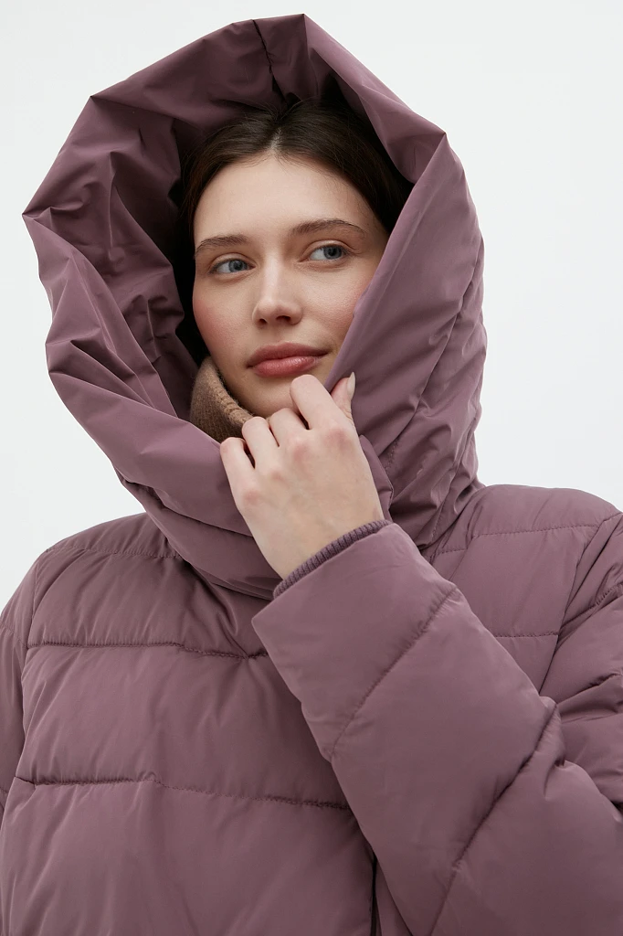 Утепленное пальто женское с капюшоном, Модель FWB110139, Фото №6