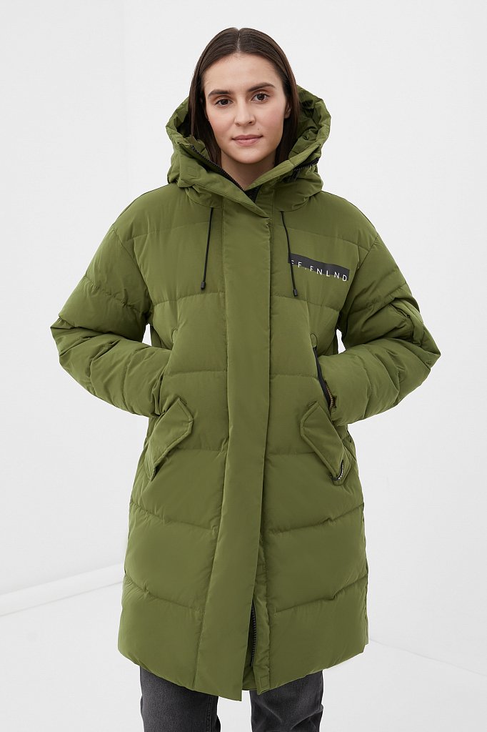 Пуховое пальто женское, Модель FWB51054, Фото №1