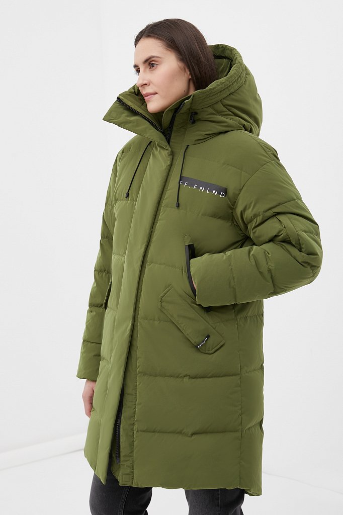 Пуховое пальто женское, Модель FWB51054, Фото №3