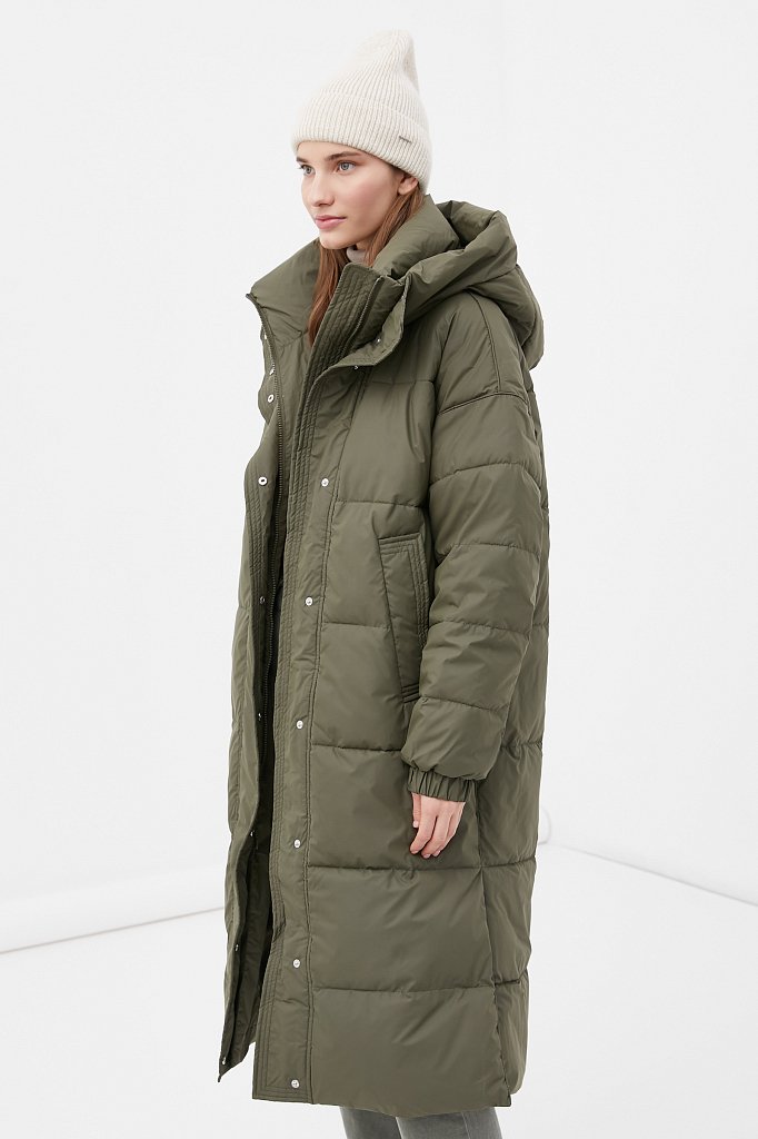 Утепленное пальто женское с капюшоном, Модель FWB110119, Фото №3