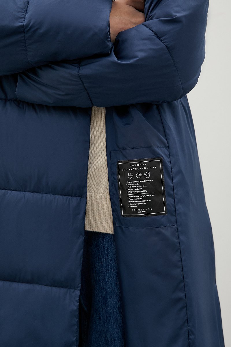 Стеганое утепленное пальто с поясом, Модель FWC11029, Фото №6