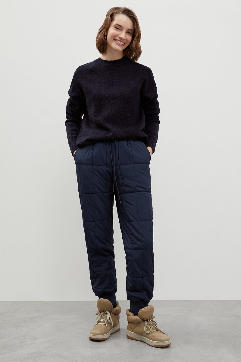 Стеганые утепленные брюки с резинкой, Модель FWC11057, Фото №1
