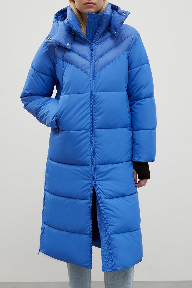 Стеганое утепленное пальто с капюшоном, Модель FWC11043, Фото №3