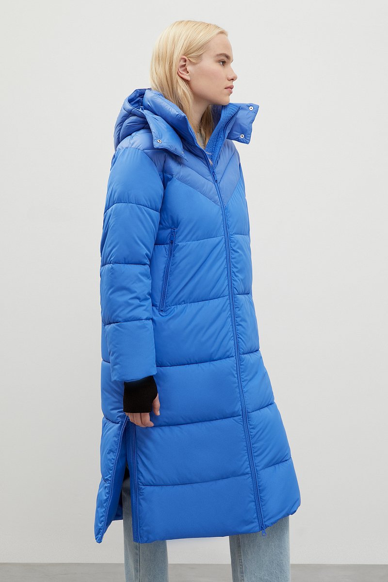 Стеганое утепленное пальто с капюшоном, Модель FWC11043, Фото №4