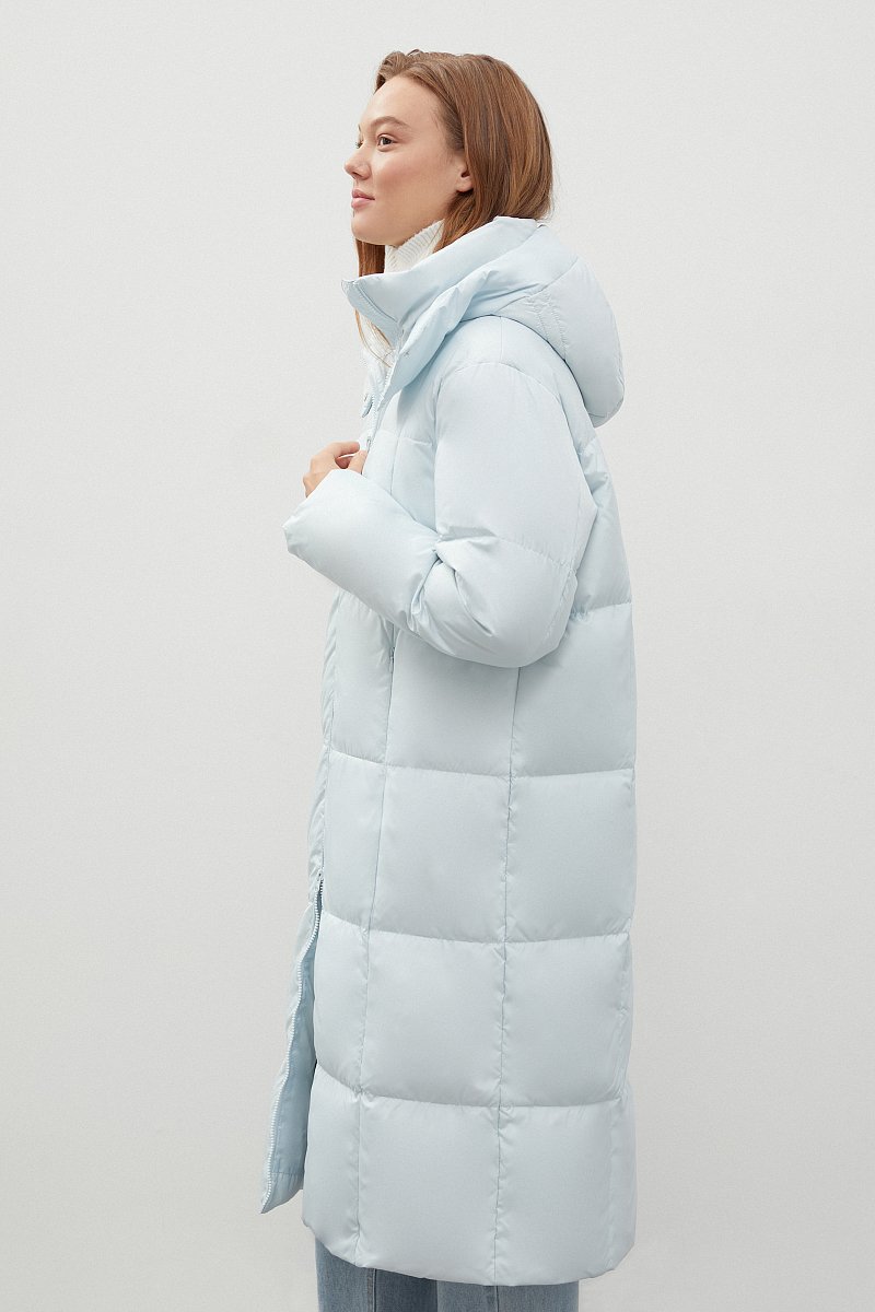 Стеганое пуховое пальто с капюшоном, Модель FWC11076, Фото №4