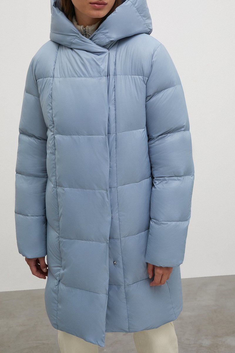Стеганое пуховое пальто силуэта oversize, Модель FWC11079, Фото №3