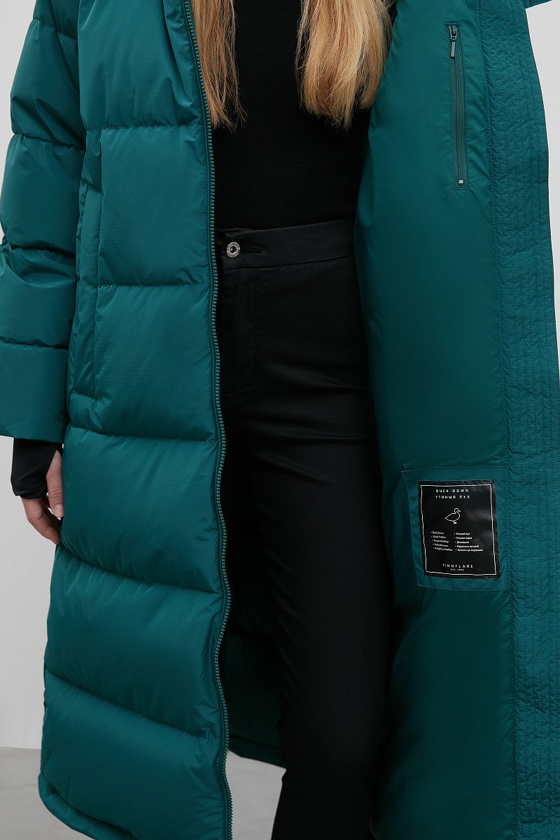 Стеганое пуховое пальто oversize силуэта, Модель FWC110101, Фото №6