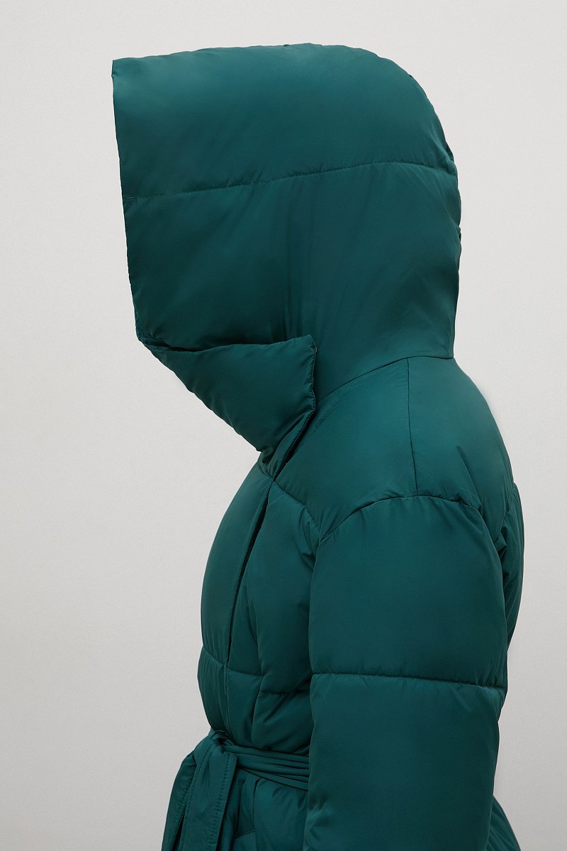 Стеганое утепленное пальто с поясом, Модель FWC11029, Фото №8