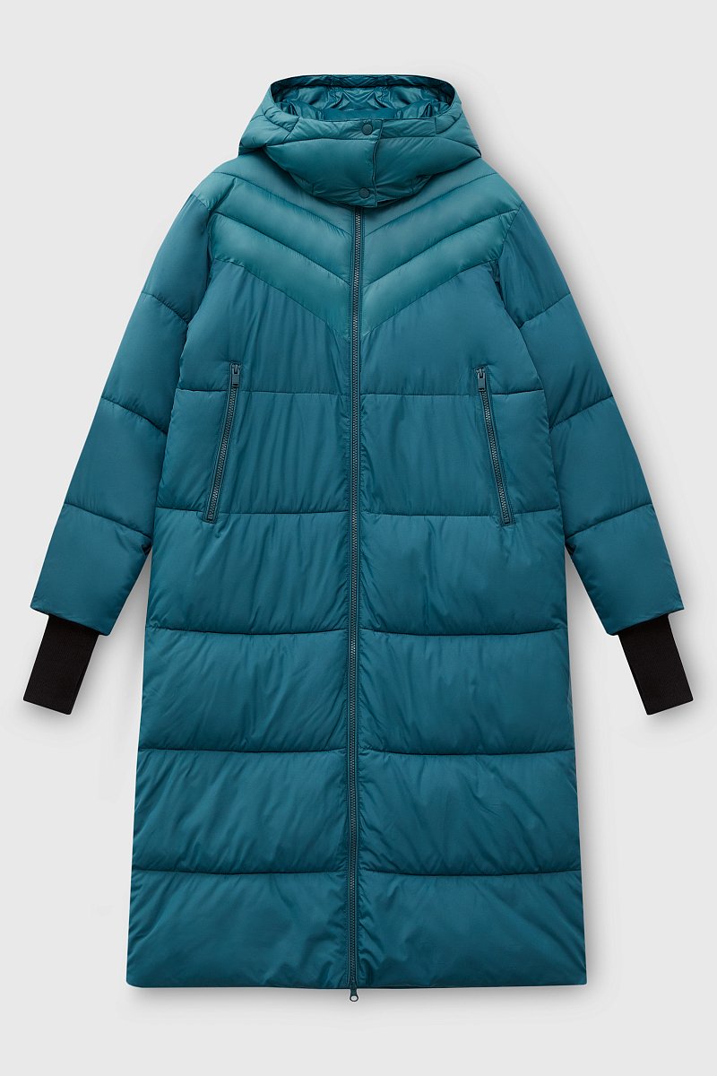 Стеганое утепленное пальто с капюшоном, Модель FWC11043, Фото №9