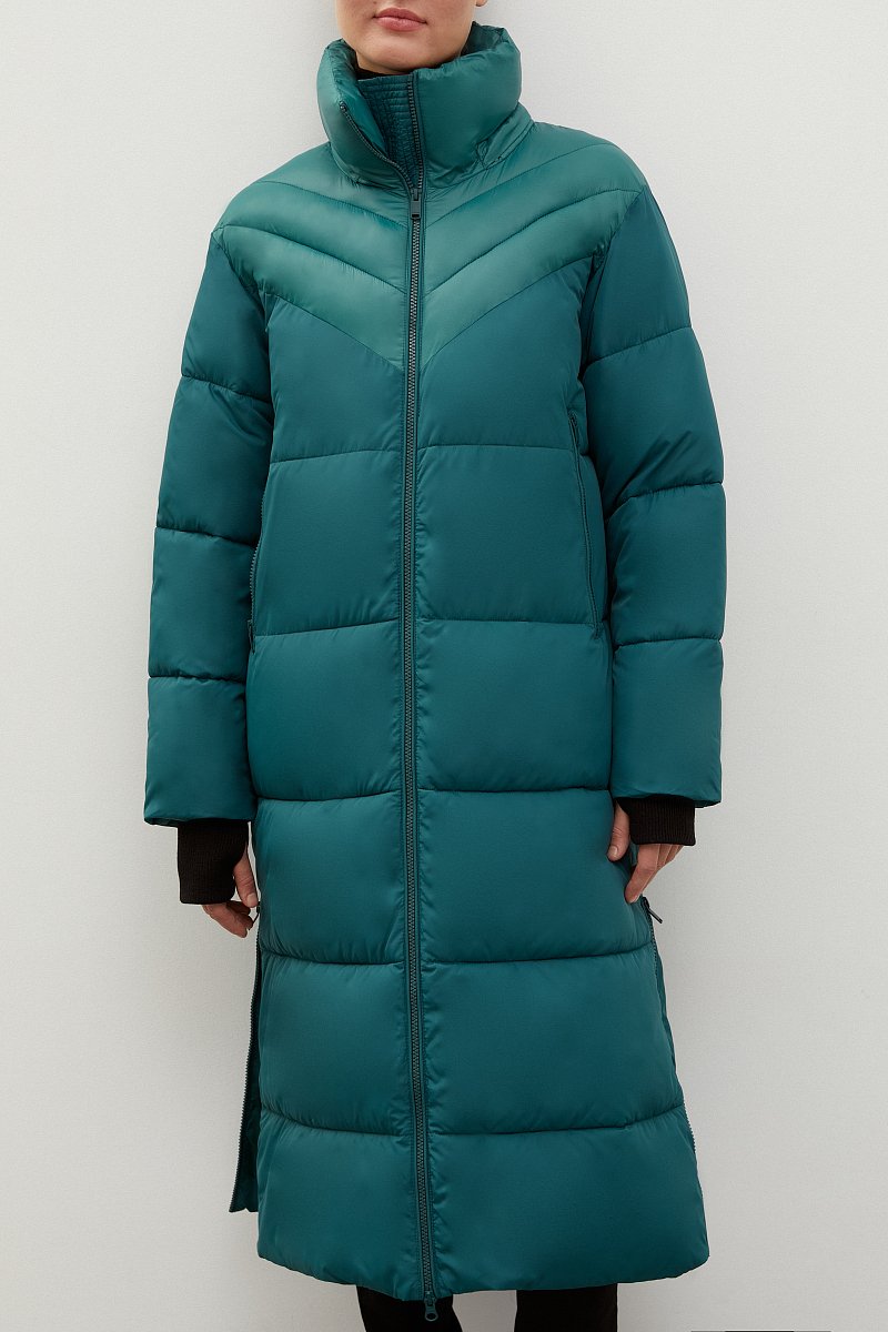 Стеганое утепленное пальто с капюшоном, Модель FWC11043, Фото №3