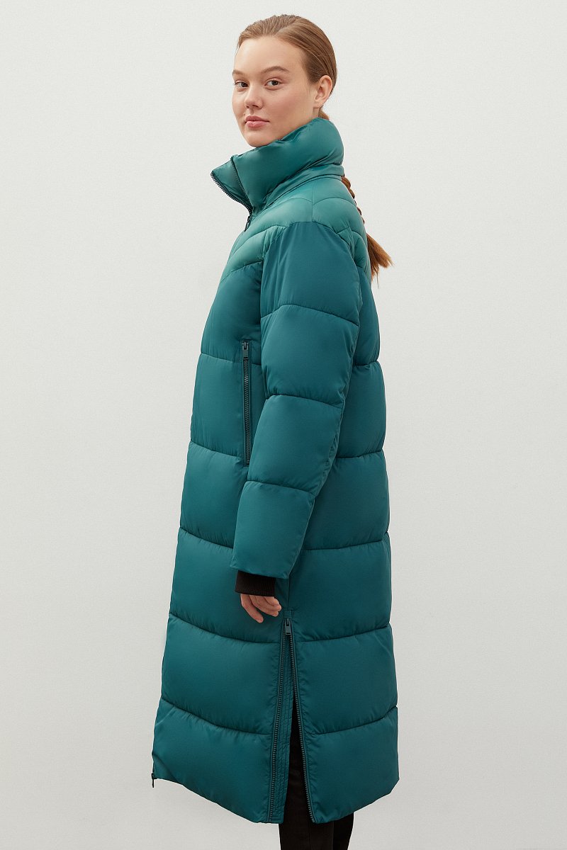 Стеганое утепленное пальто с капюшоном, Модель FWC11043, Фото №4