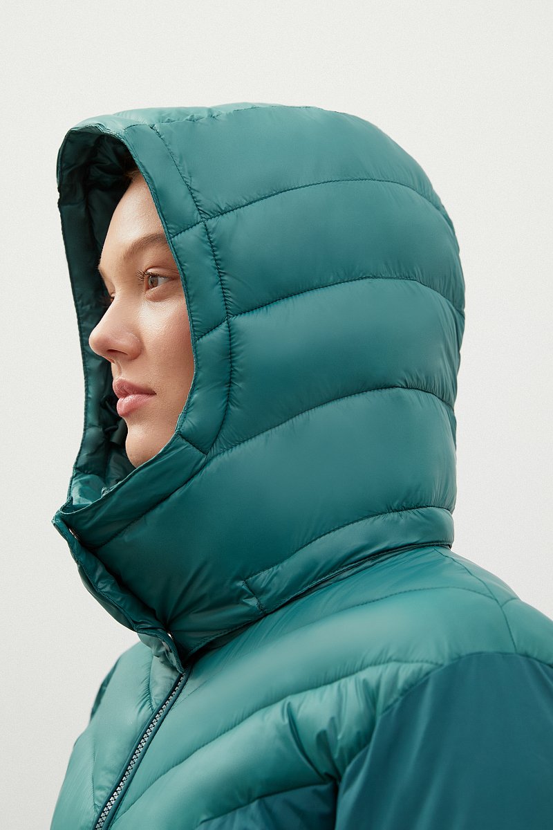 Стеганое утепленное пальто с капюшоном, Модель FWC11043, Фото №8