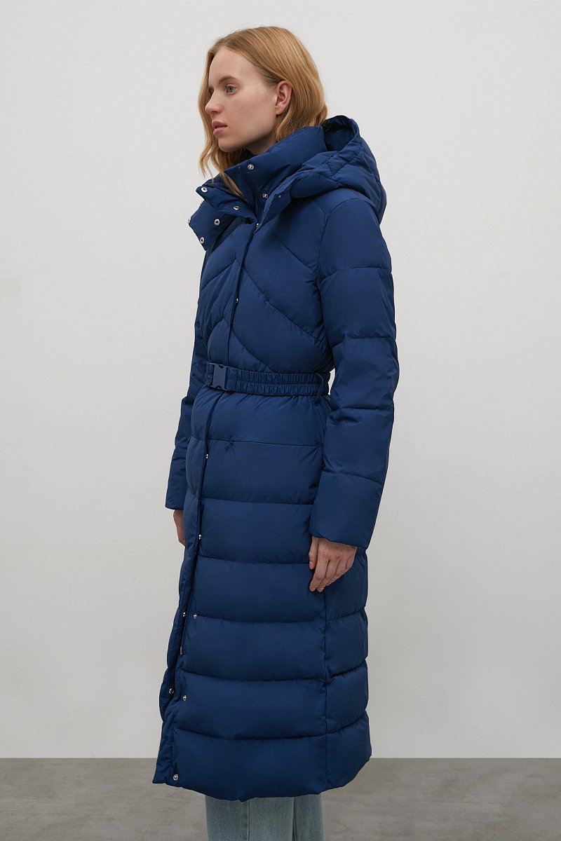 Стеганое утепленное пальто с капюшоном, Модель FWC11007, Фото №4