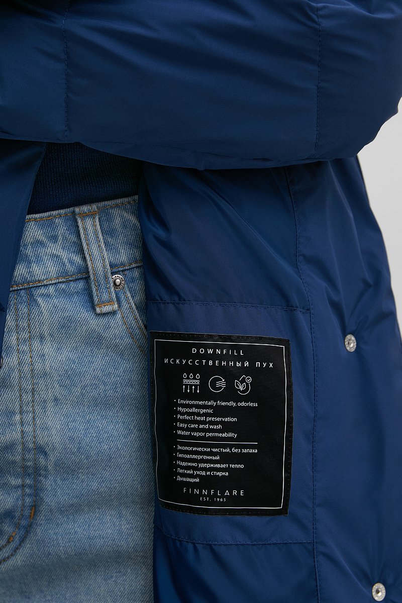 Стеганое утепленное пальто с капюшоном, Модель FWC11007, Фото №6