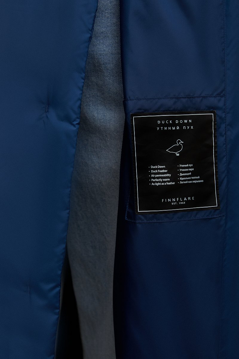 Пуховое пальто с капюшоном и поясом, Модель FWC11069, Фото №7