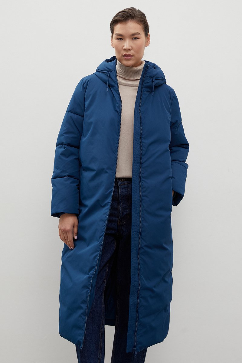 Утепленное пальто oversize с капюшоном, Модель FWC11074, Фото №1
