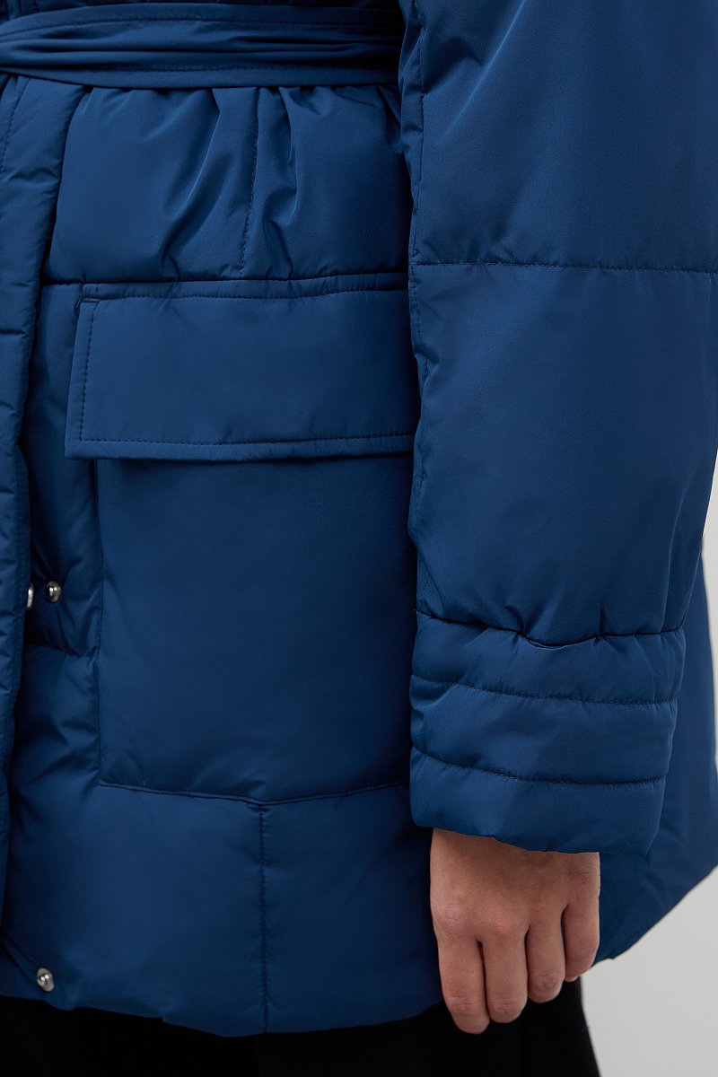 Куртка с капюшоном и поясом, Модель FWC11078, Фото №6