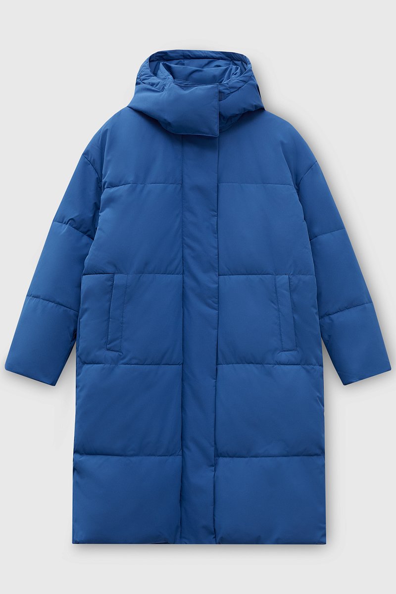 Стеганое утепленное пальто с капюшоном, Модель FWC11013, Фото №1