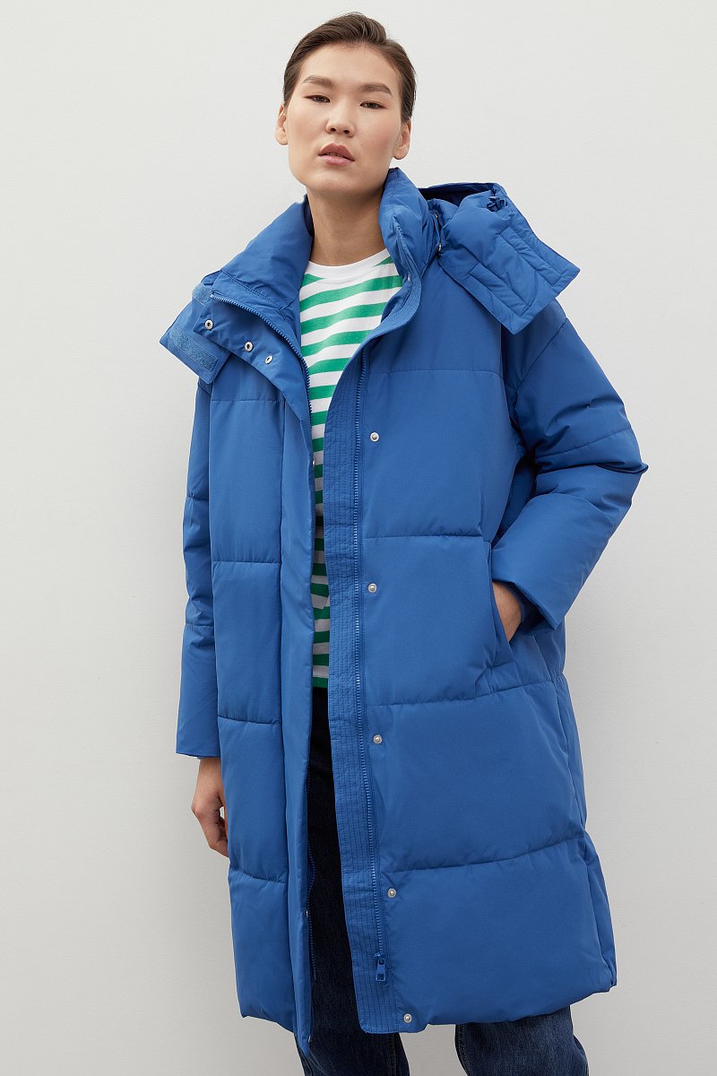 Стеганое утепленное пальто с капюшоном, Модель FWC11013, Фото №2