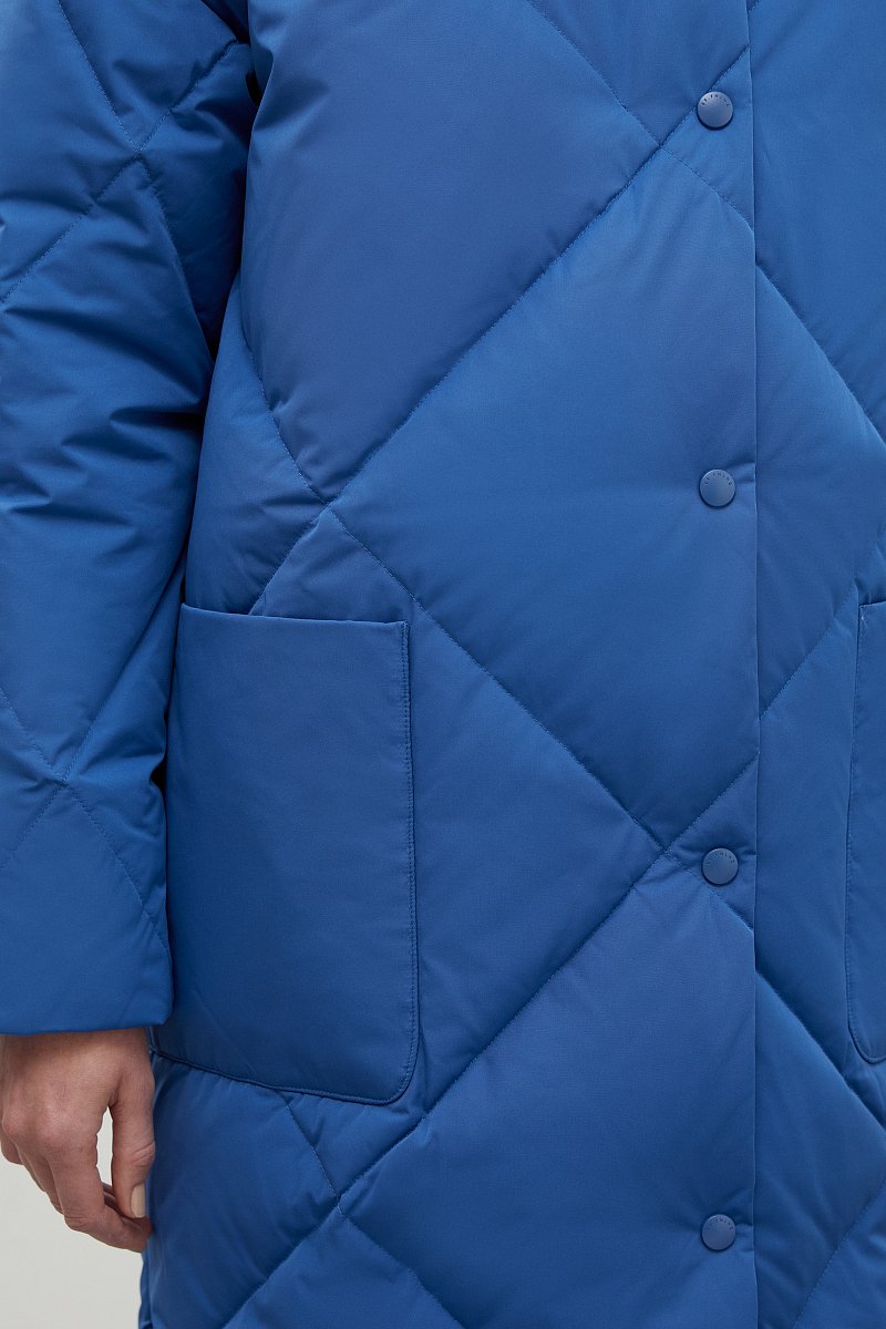 Стеганое пуховое пальто с капюшоном, Модель FWC11082, Фото №6