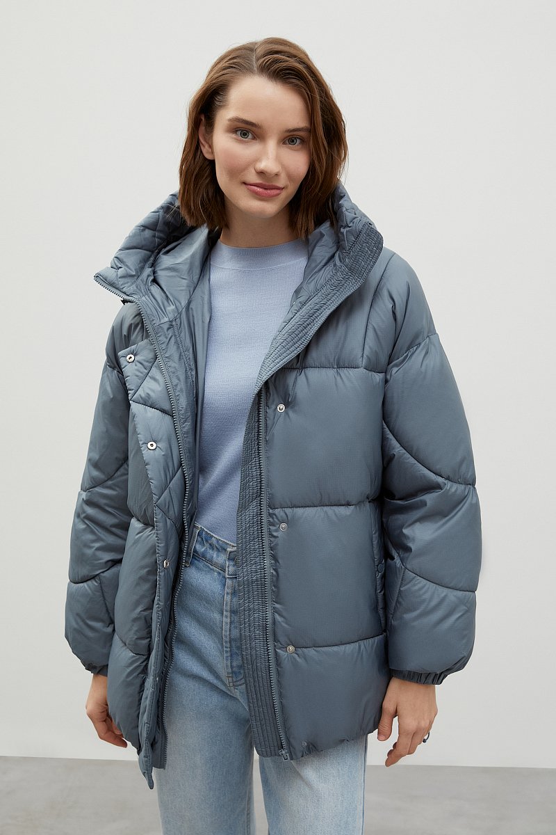 Куртка oversize силуэта с капюшоном, Модель FWC11085, Фото №1
