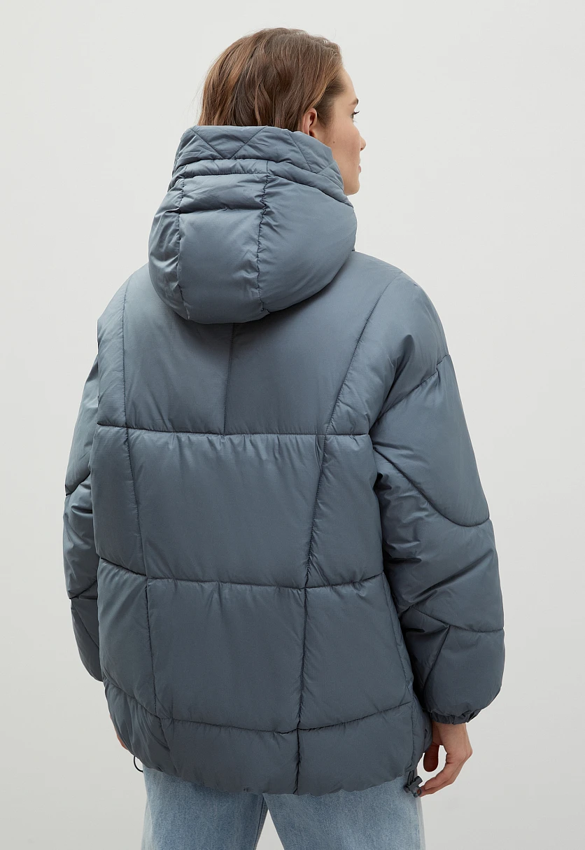 Куртка oversize силуэта с капюшоном, цвет Черный (арт