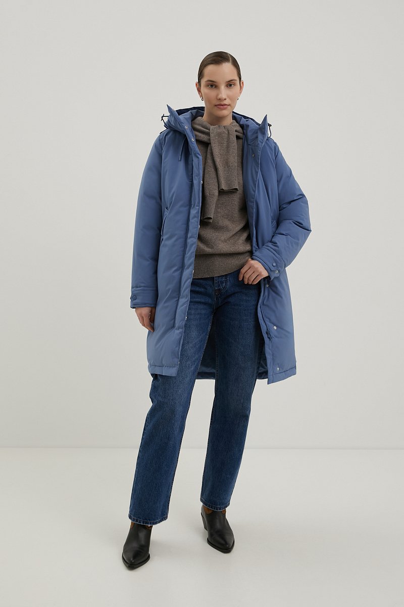 Пуховое пальто с капюшоном, Модель FWC11028, Фото №2