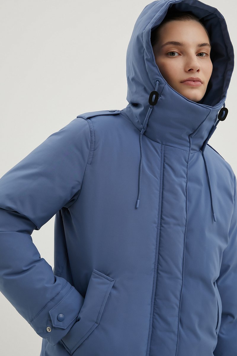 Пуховое пальто с капюшоном, Модель FWC11028, Фото №3