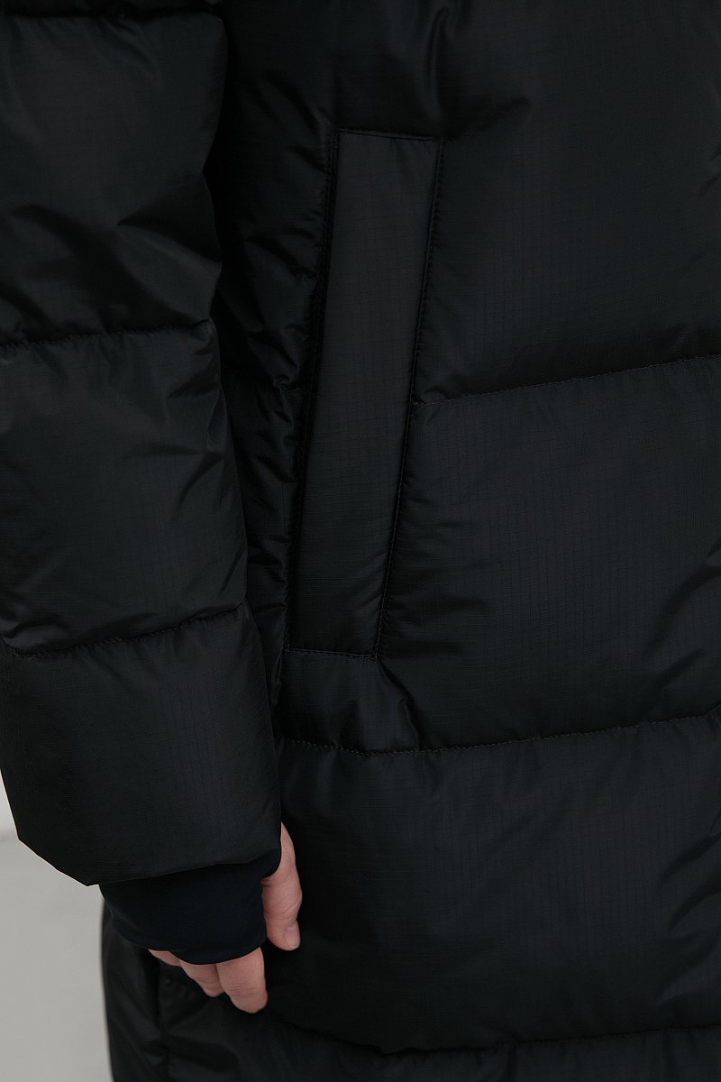Стеганое пуховое пальто oversize силуэта, Модель FWC110101, Фото №7