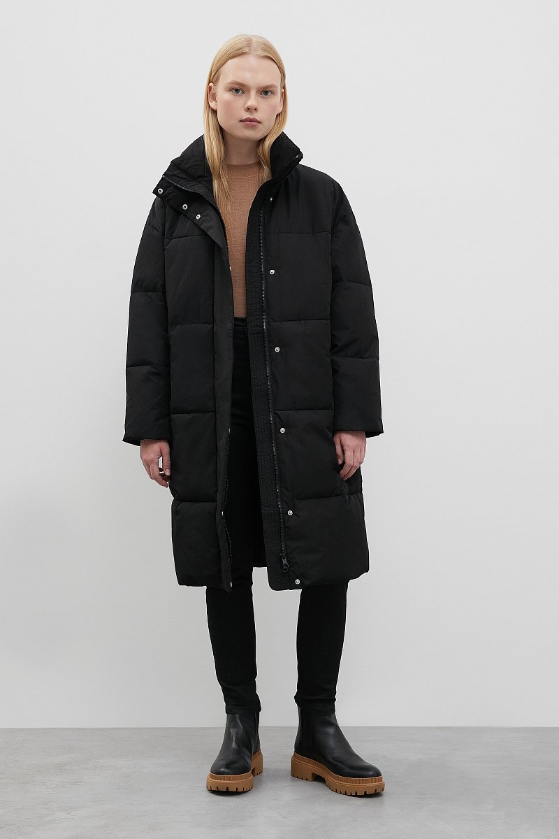 Стеганое утепленное пальто с капюшоном, Модель FWC11013, Фото №2
