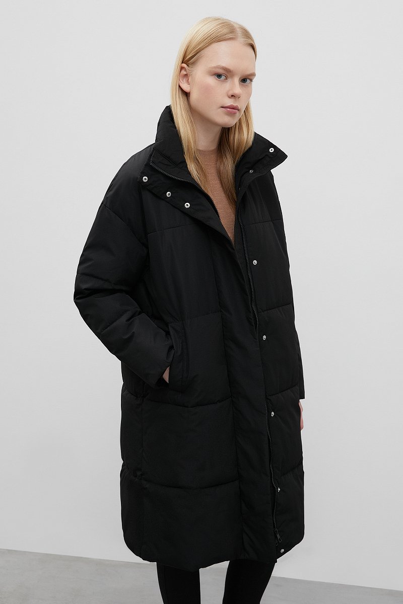 Стеганое утепленное пальто с капюшоном, Модель FWC11013, Фото №4