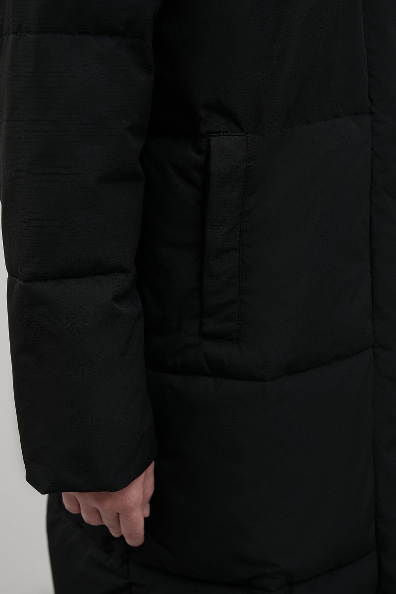 Стеганое утепленное пальто с капюшоном, Модель FWC11013, Фото №6