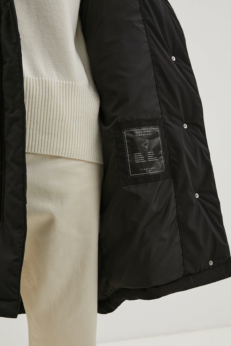 Пуховое пальто с капюшоном, Модель FWC11028, Фото №6